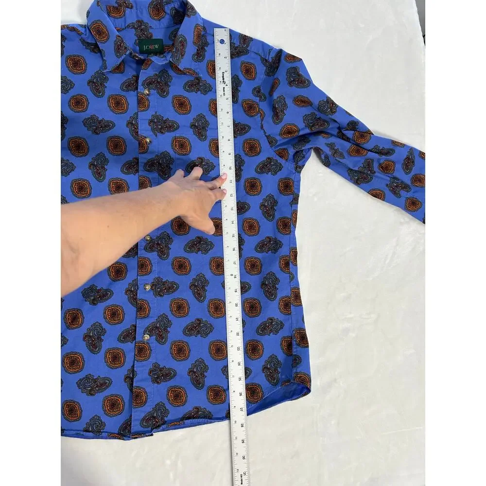 Vintage J Crew Oarsmen Men's Medium Blue Paisley